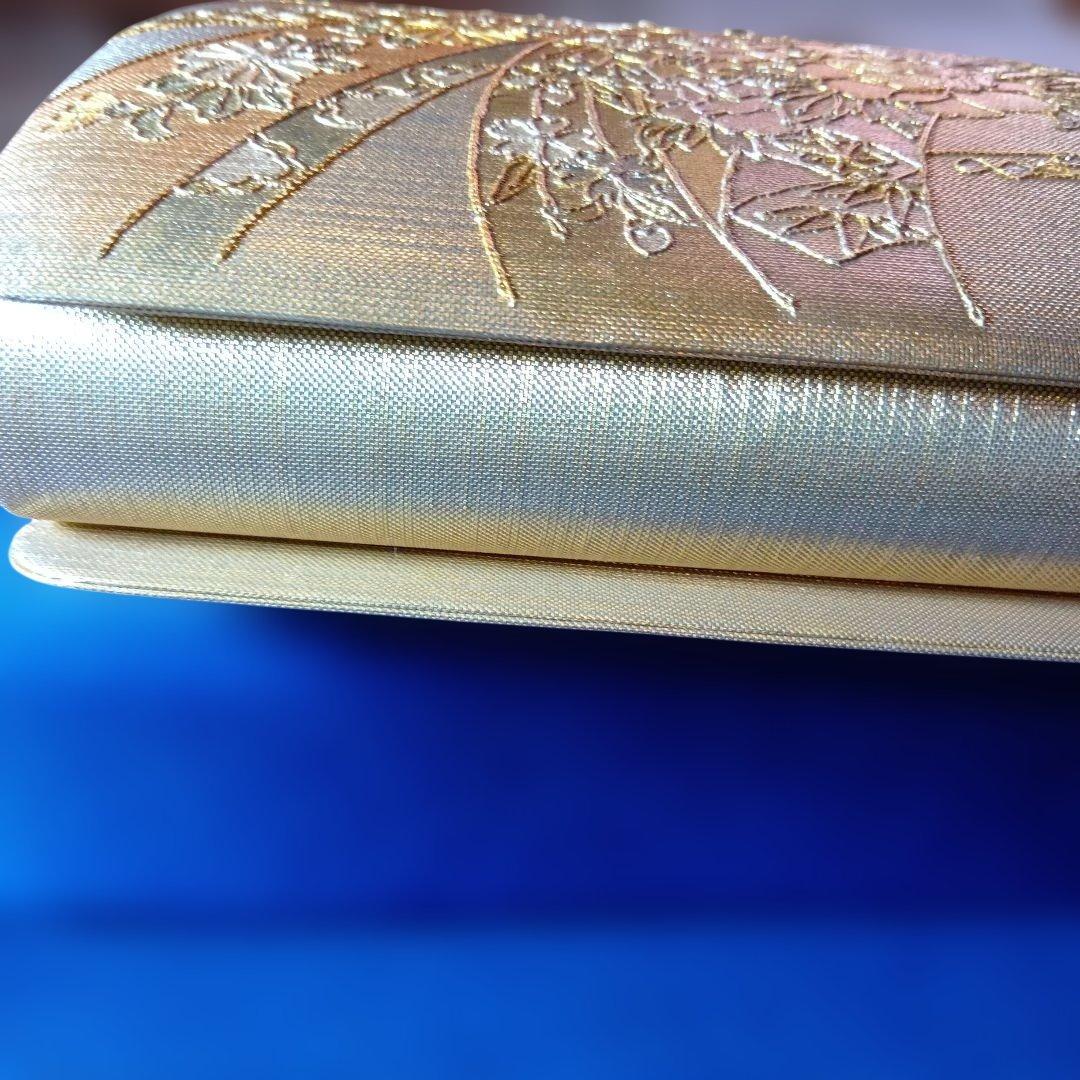 伊と忠　金色花柄刺繍和装用バッグと草履セット