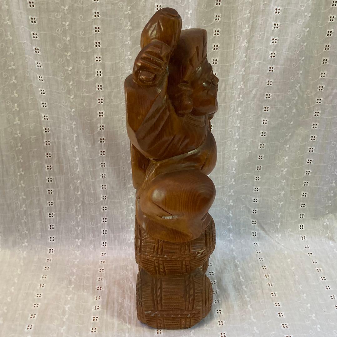 【木製品】七福神 俵に乗った大黒様　＊used
