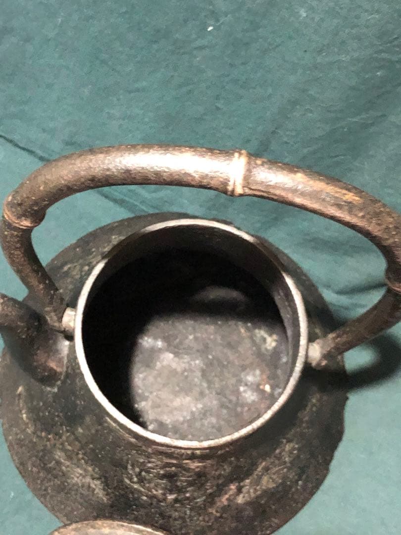南部鉄瓶　南部鉄器　富士釜　茶道具　時代鉄瓶　インテリア