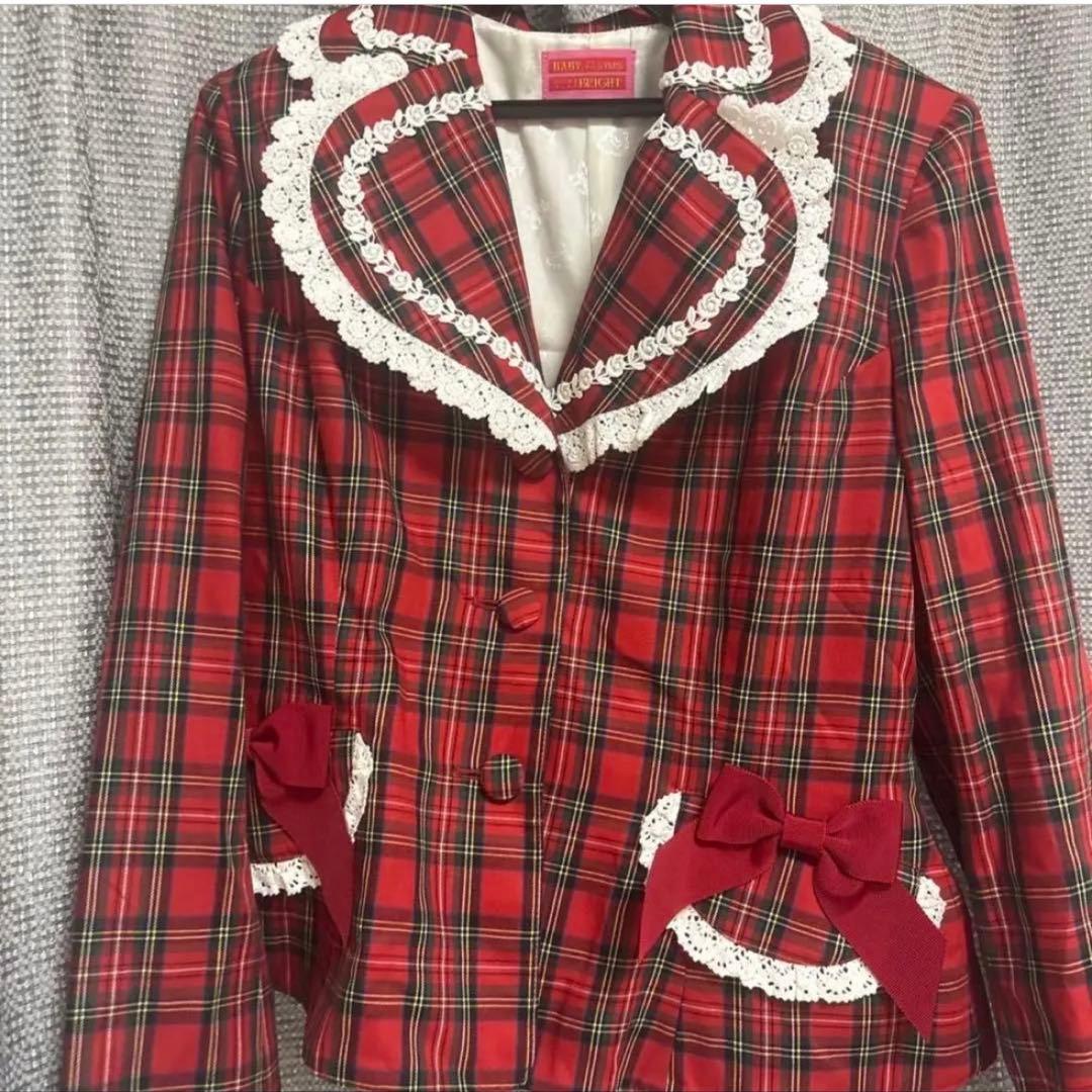 BABY Anniversaryタータンチェックジャケット&スカート エンジ