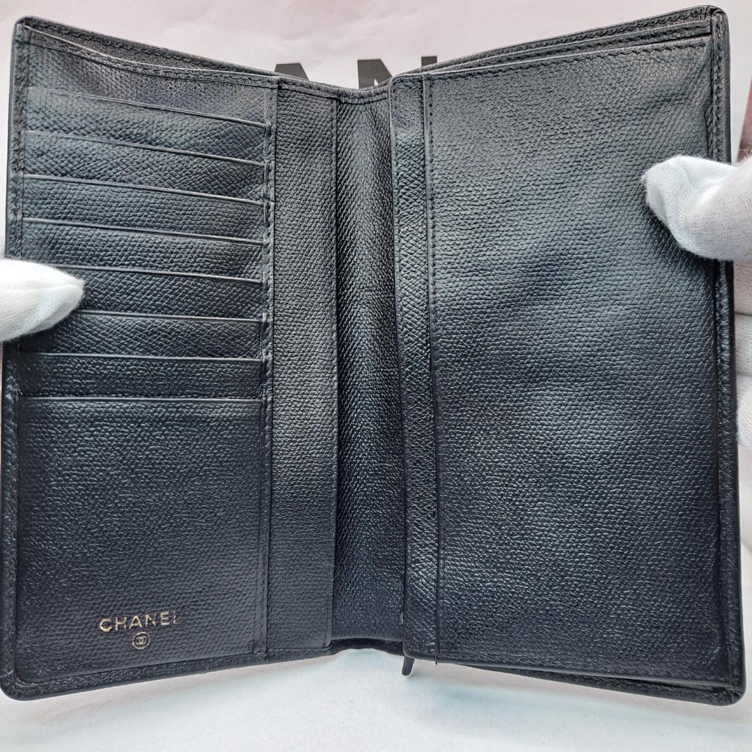 CHANEL　ココボタン　ブラック　 二つ折り財布　財布　長財布