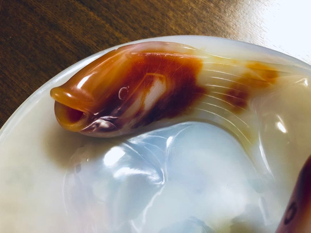 巧色玉椀　本瑪瑙　 天然石　刳抜　一本彫り　中国骨董