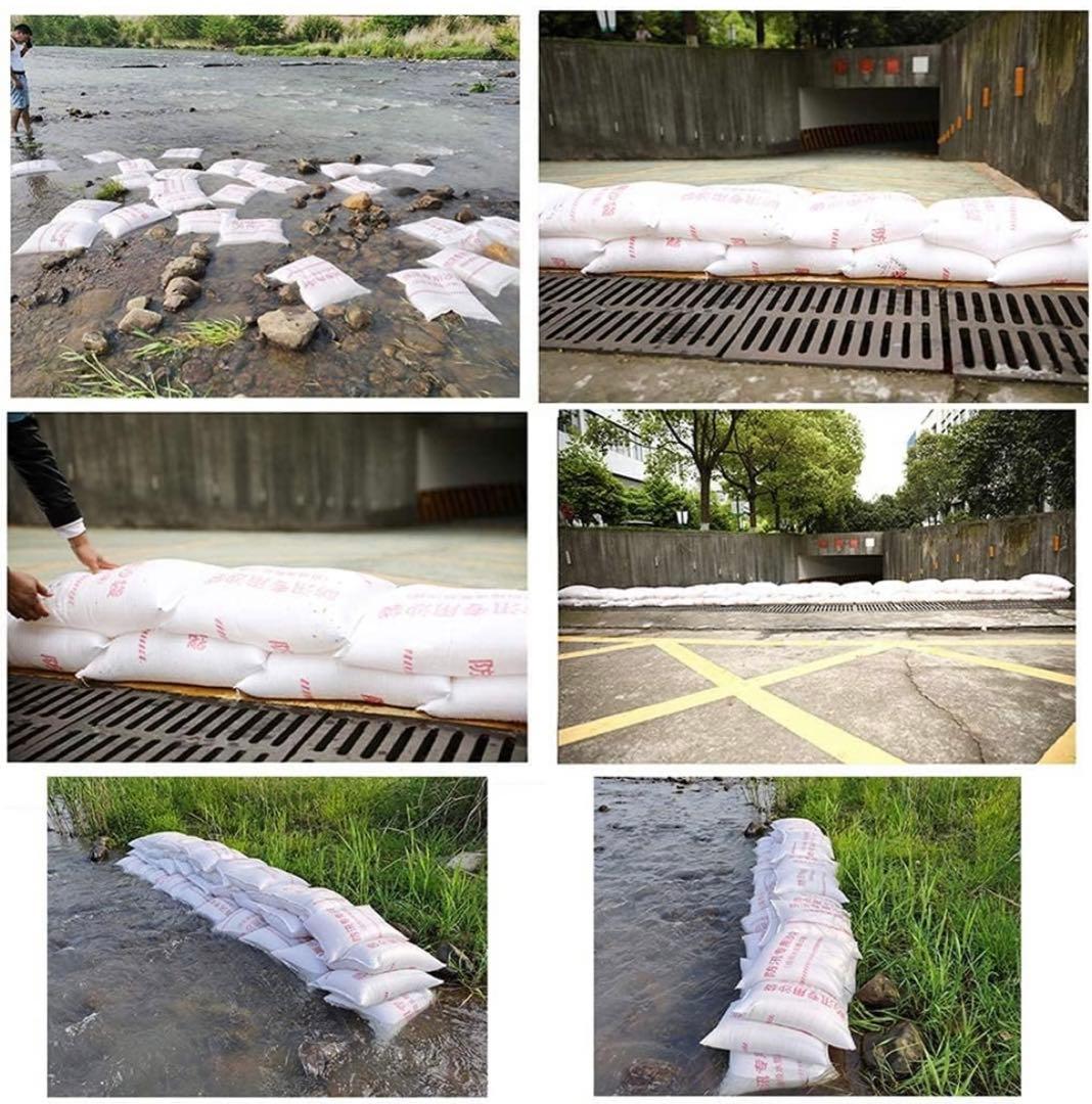 100pcs防災用品緊急災害補助用品吸水性土のう 水だけでふくらむ土を使わない