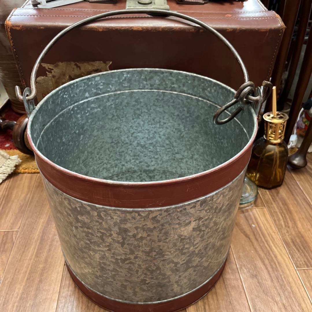 イギリスアンティーク　ブリキバケツ大　お値下げ！