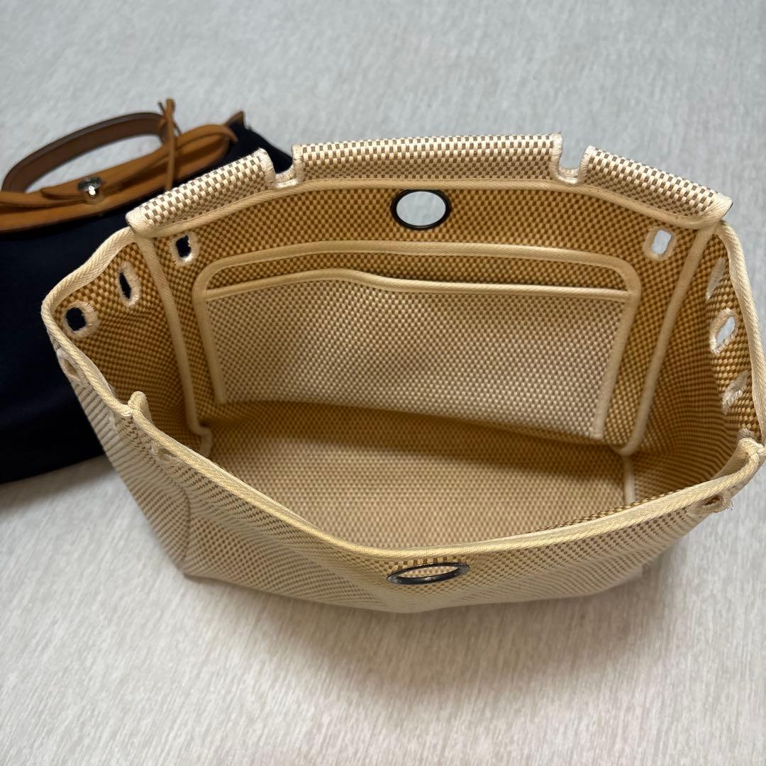 エルメス　エールバッグ　ジップPM ブラック/ナチュラル/シルバー金具