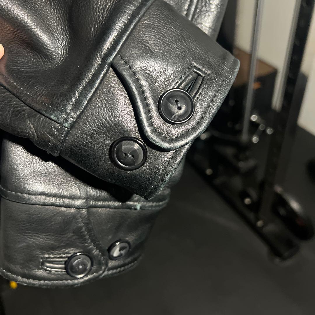 Cootie ブラックレザーシングルライダースジャケット