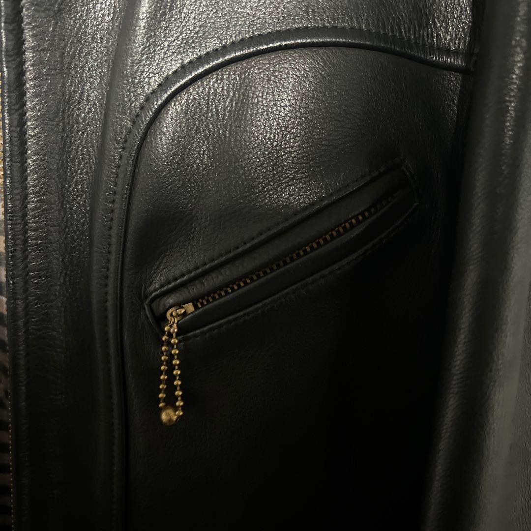 Cootie ブラックレザーシングルライダースジャケット