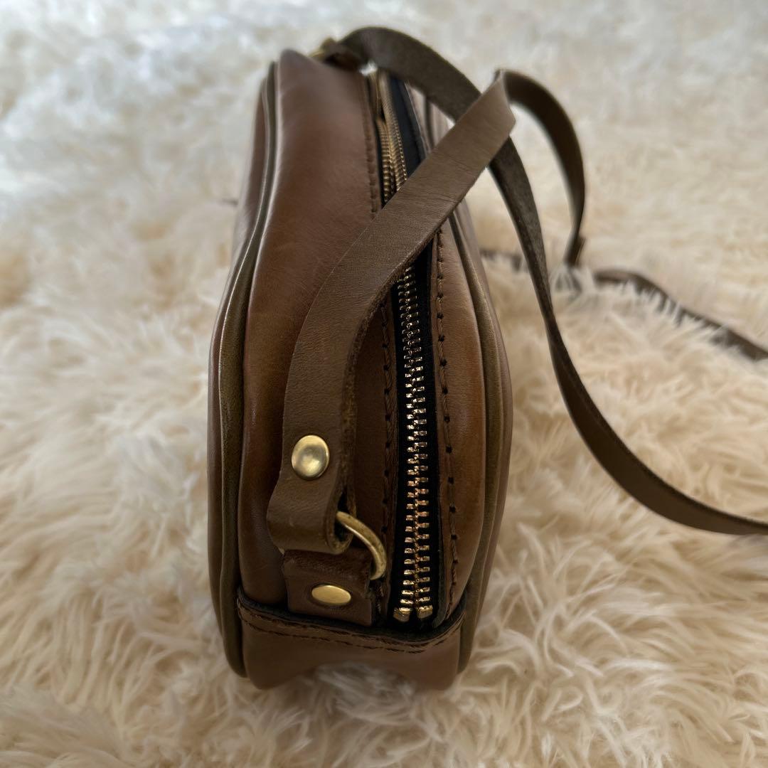 【レア美品】HERZヘルツ　CP 35 ふっくらショルダー グリーンベージュ