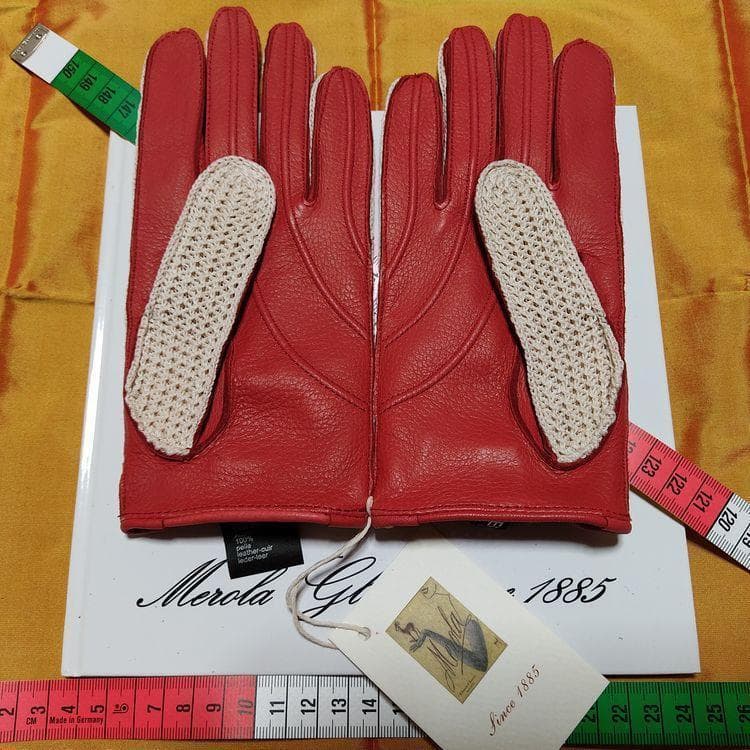 メローラ ディア赤メッシュドライビンググローブ フェラーリ別注元MEROLA