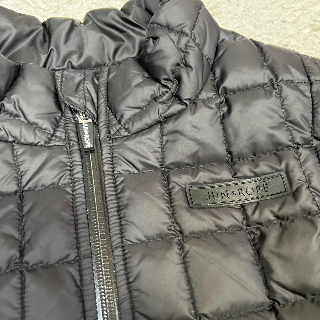 ジュン＆ロペ ダウンベスト ワンピース ウエストマーク ロング丈 レディース M