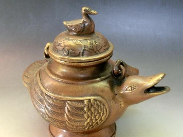 水差し■鳥「大清御製」水注 水滴 古民具 お茶道具 古美術 時代物 骨董品■