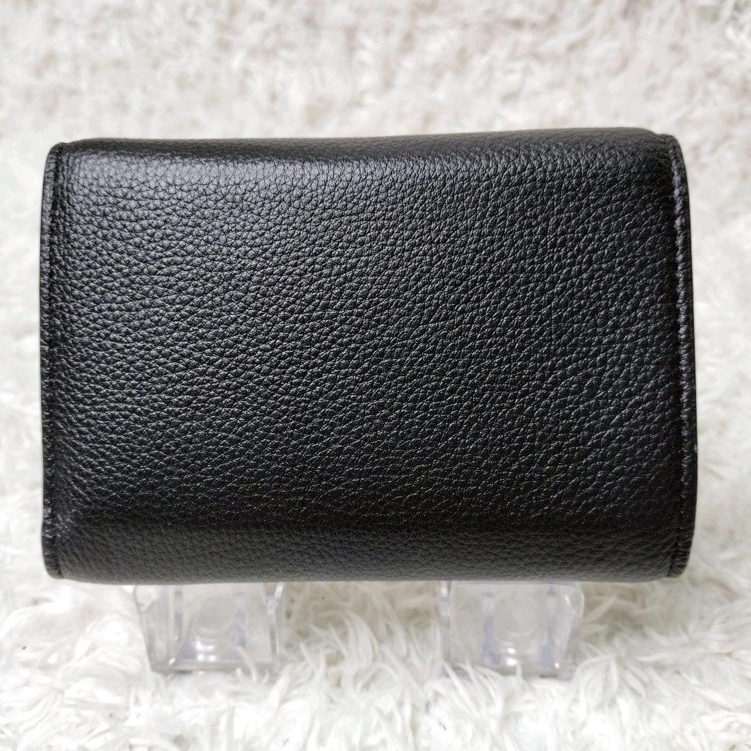 【美品✨】トリーバーチ　3つ折り財布　コンパクトウォレット　金ロゴ　レザー