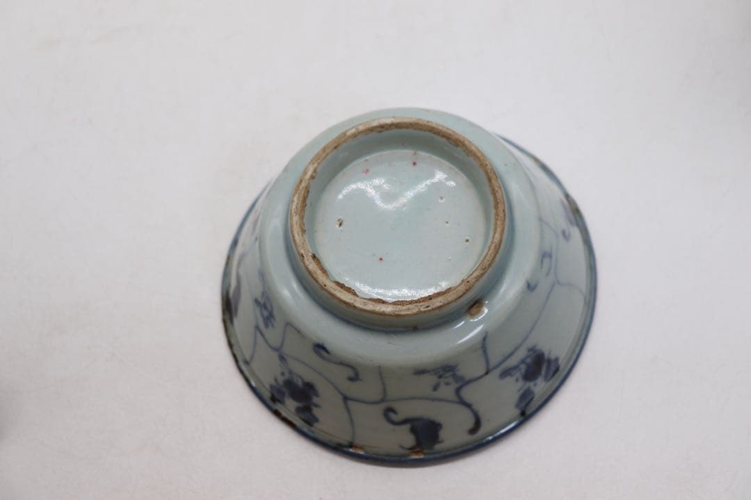 中国　清時代　染付　お碗大&小4点まとめ　送料込み250816