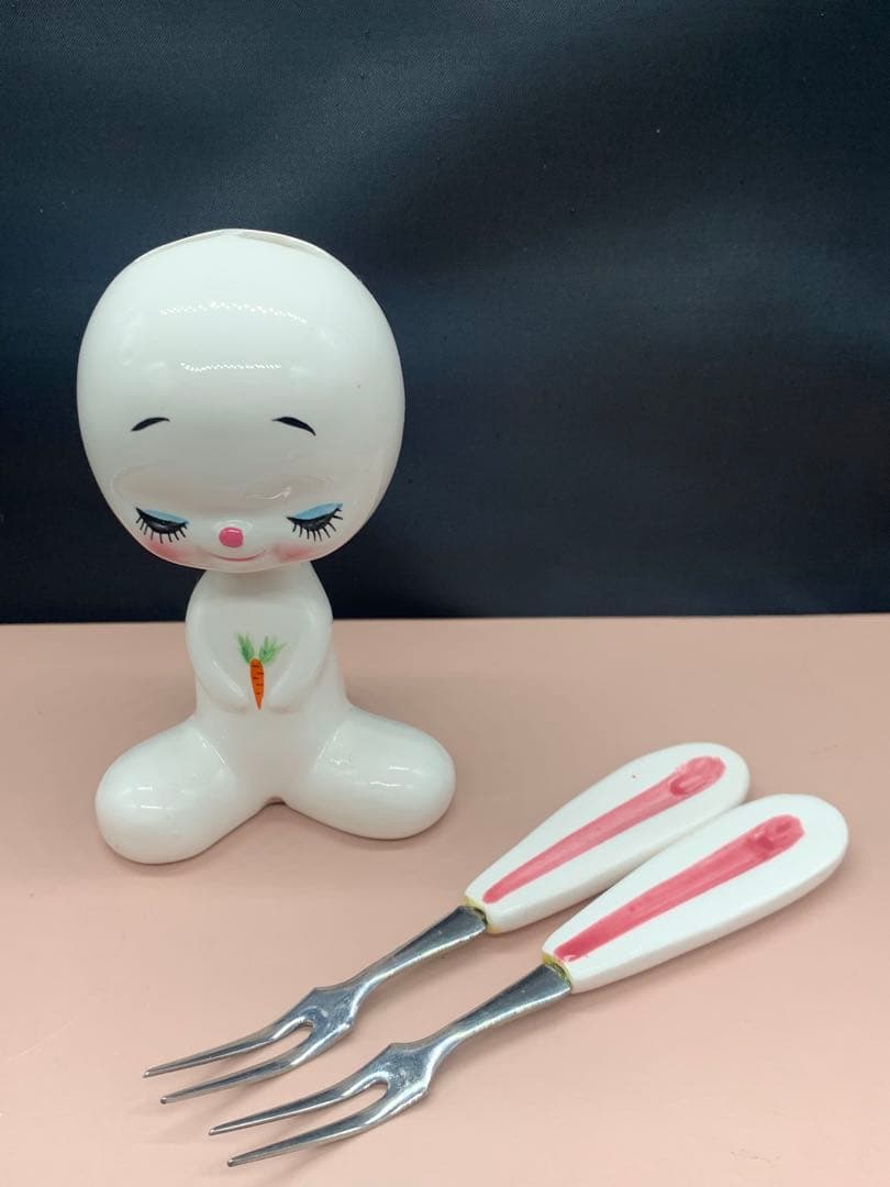 内藤ルネ　うさぎ　フォーク　陶器