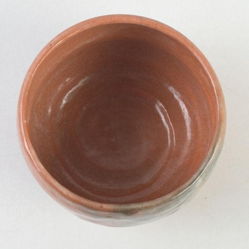 茶道具　芳幽軒　加藤石春作　赤楽茶碗　時代箱付　M　9732
