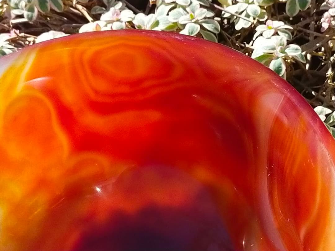 ♥瑪瑙　茶碗　φ１４０ｍｍ　桐箱付き　骨董　古玩　中国