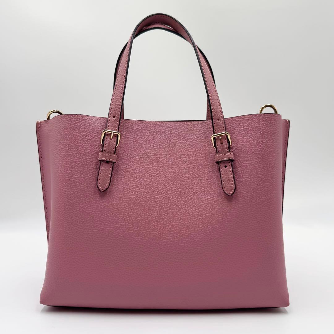 未使用級✨コーチ モリートート ショルダーバッグ 2way 3室 レザー ピンク