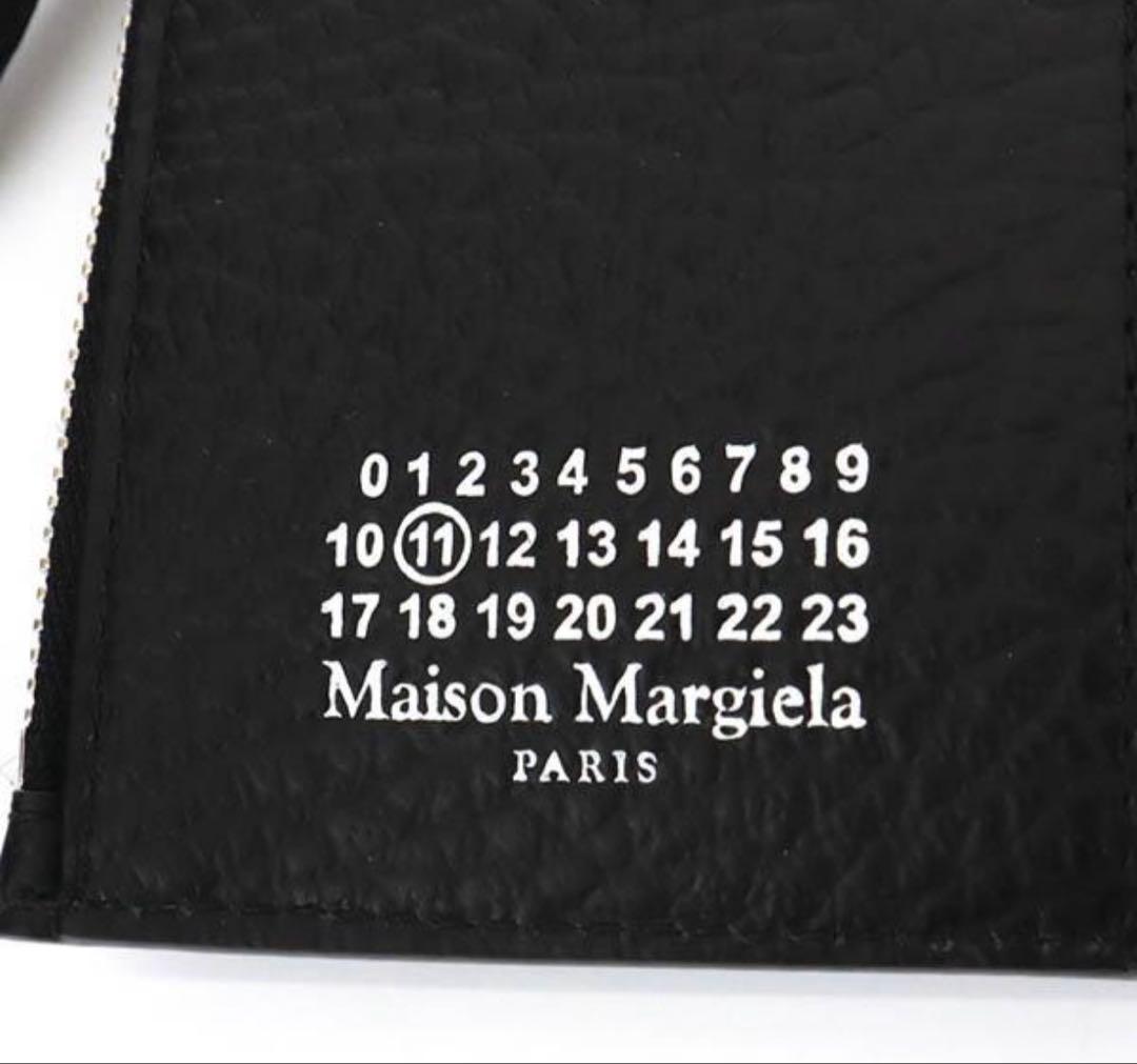 メゾンマルジェラ 三つ折り財布 レディース 黒 SA3UI0010 P4455