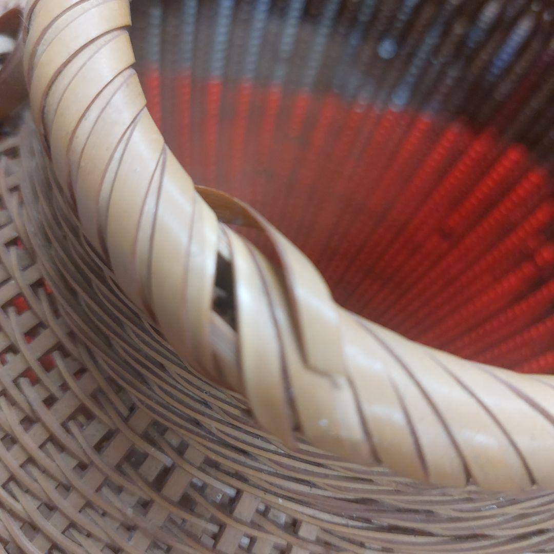 福田竹勇斎　竹製 壺型 花入 高さ約26cm 古物 傷 汚れあり 昭和レトロ