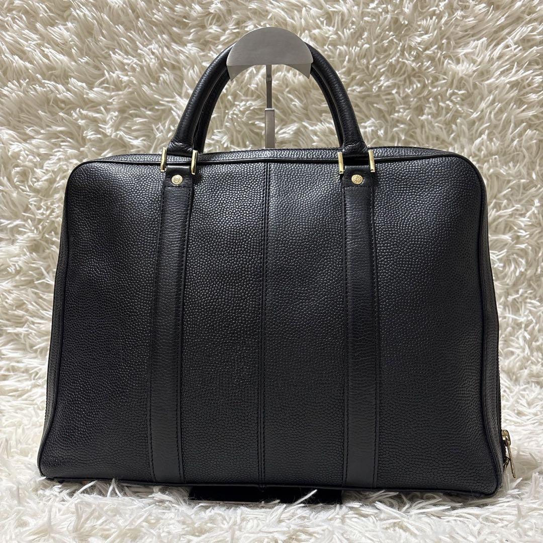 SEEKER ブリーフケース レザー シボ革 A4サイズ可 黒