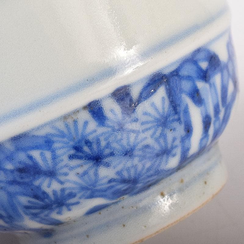 水越与三兵衛作　染付　松竹梅文　茶器　酒盃　ぐい呑　時代箱　C　R8345