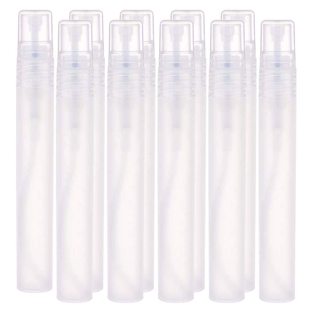 10個パック プラスチックボトル ミニスプレーボトル ファイン 透明 10ml