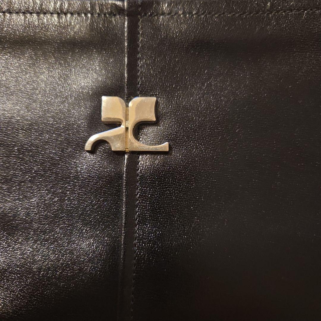 お洒落最終値下ですCute❗男女可❗courregesフランス製本革ショルダー黒