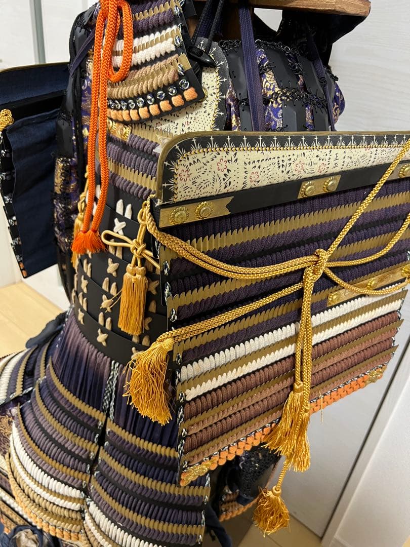 【未使用・保管品】等身大 甲冑 具足 黒胴当世素掛 紺・白・茶 甲冑工房丸武