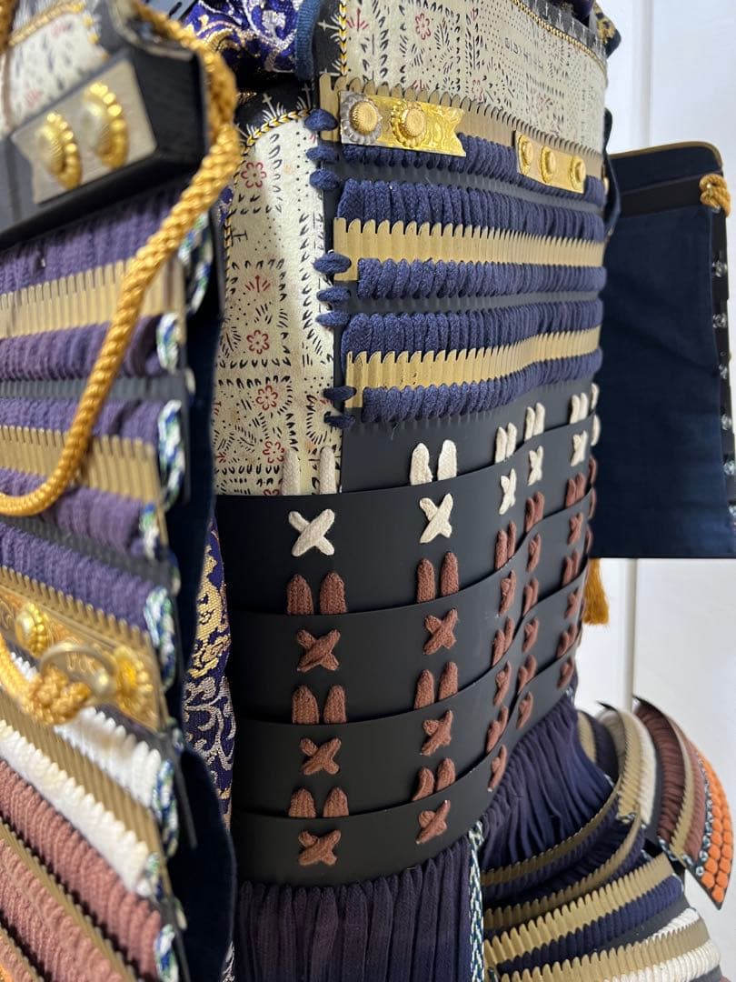 【未使用・保管品】等身大 甲冑 具足 黒胴当世素掛 紺・白・茶 甲冑工房丸武