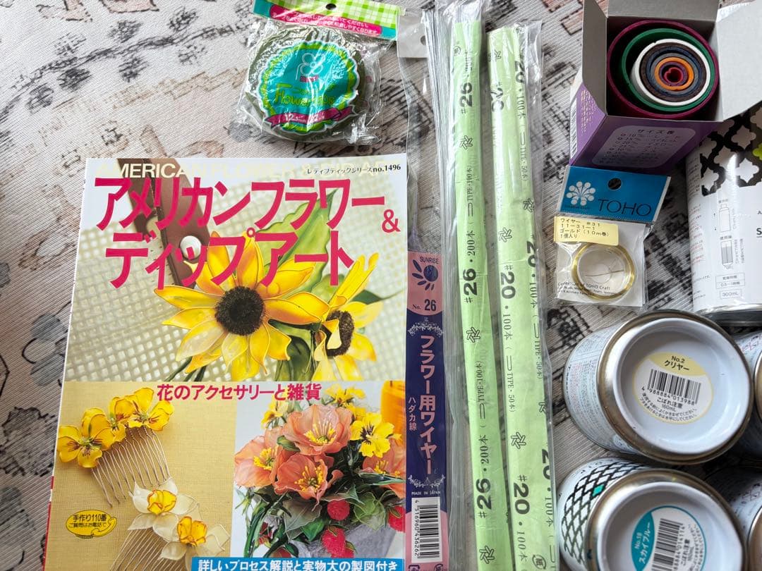 アメリカンフラワー　クラフト素材セット（ディップ液・ストレンスナー・うすめ液)