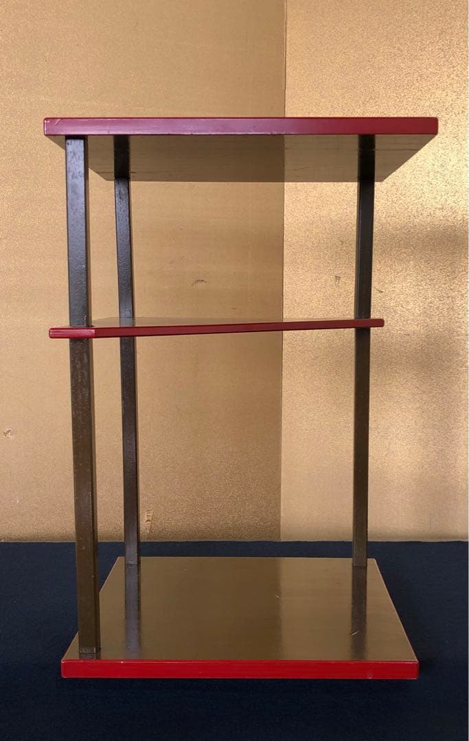 《レ》薮内流 帛紗棚 青漆 橋口宗栄 薮内猗々斎書付 花押 共箱251022い5