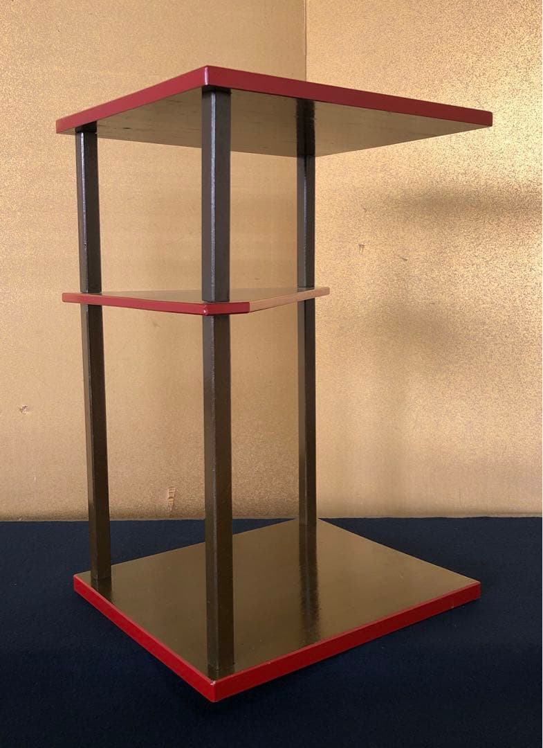 《レ》薮内流 帛紗棚 青漆 橋口宗栄 薮内猗々斎書付 花押 共箱251022い5