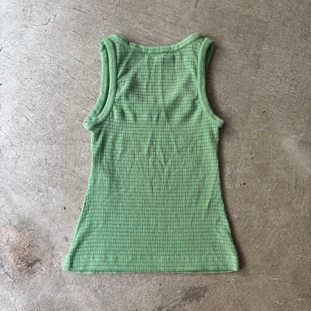 JIL SANDER グリーン Vネック タンクトップ　38
