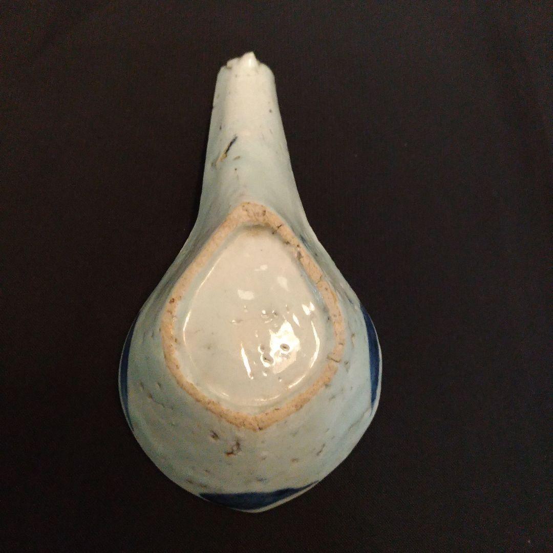 大型 清朝 青花 唐草 染付 散蓮華