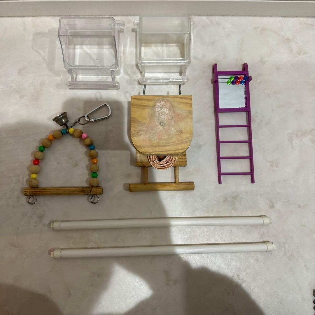 【送料無料】鳥かご2セット/バードヒーター/手作りカバー/止まり木/おもちゃ等