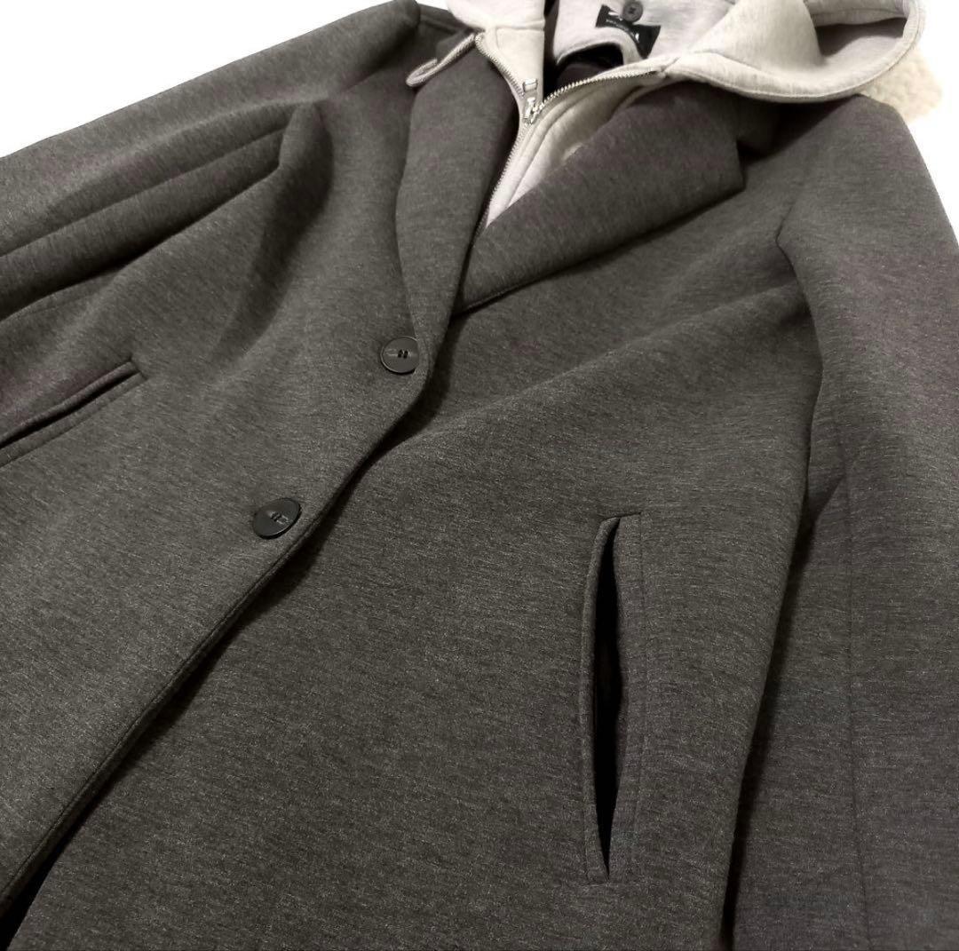 美品⭐︎ZARA デタッチャブルフードコート ロング チェスター コントラストXL