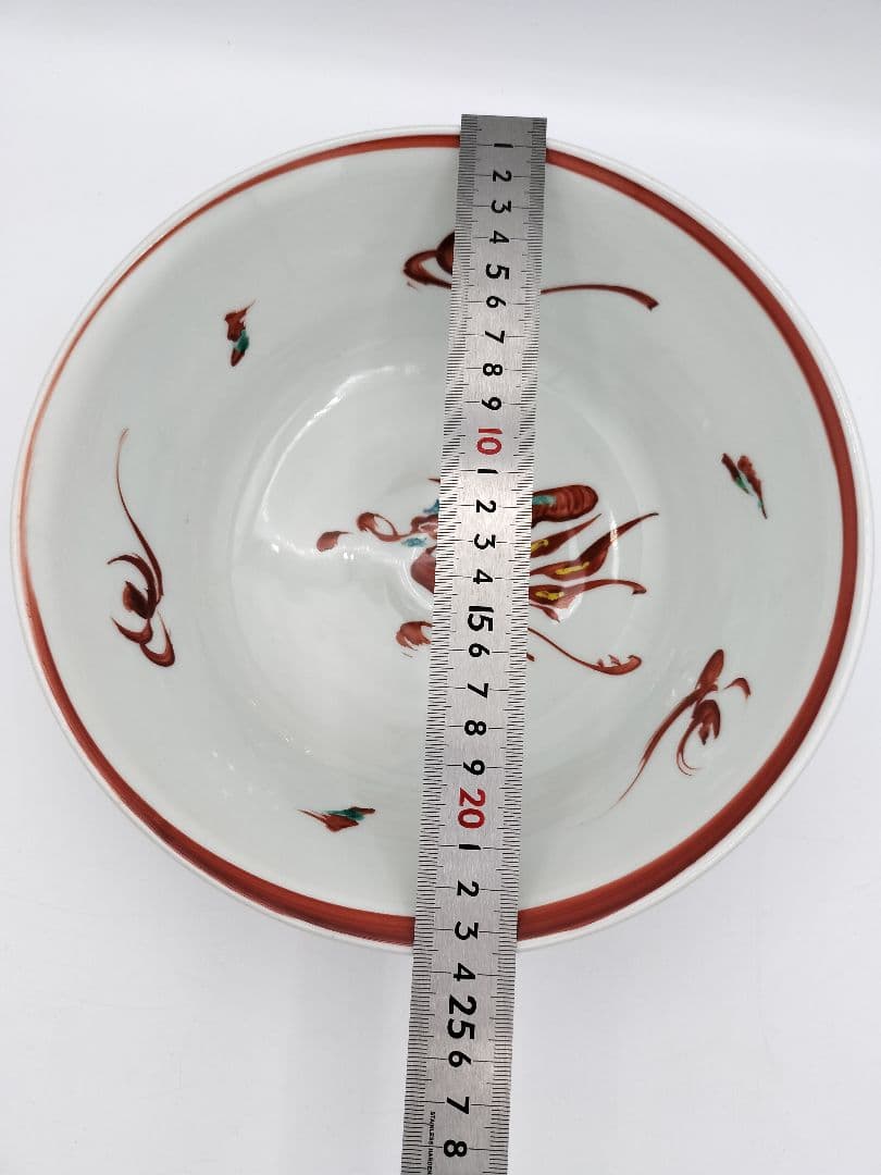 b45 菓子鉢 赤絵鳳凰文 廣永窯 坪島土平 木箱 茶道具 菓子器　古物