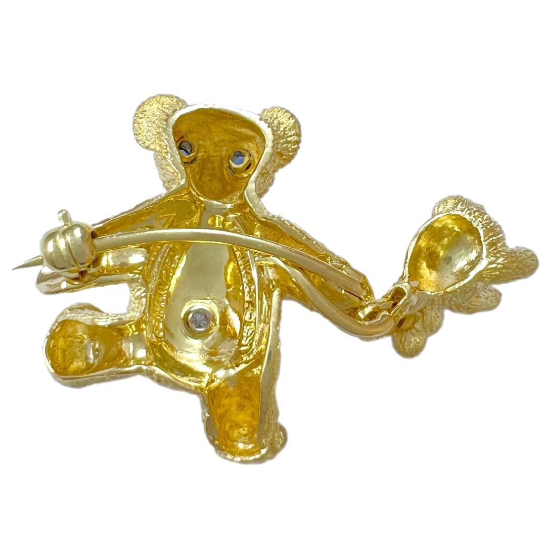 極美品　ティファニー　ブローチ　テディベア　K18　ヴィンテージ　希少　レア
