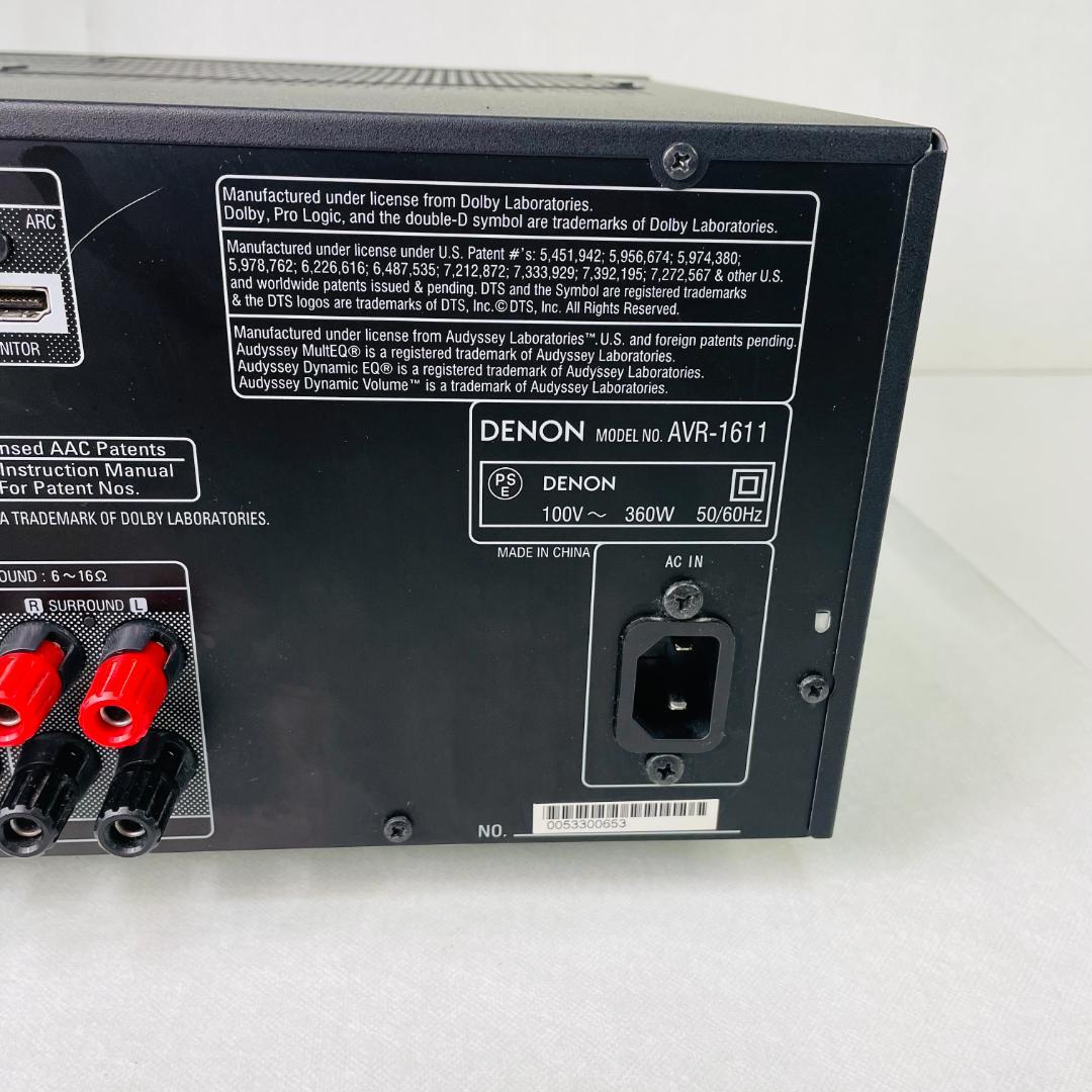 【動作確認済】AVサラウンドレシーバー 5.1ch AVR-1611-K／デノン