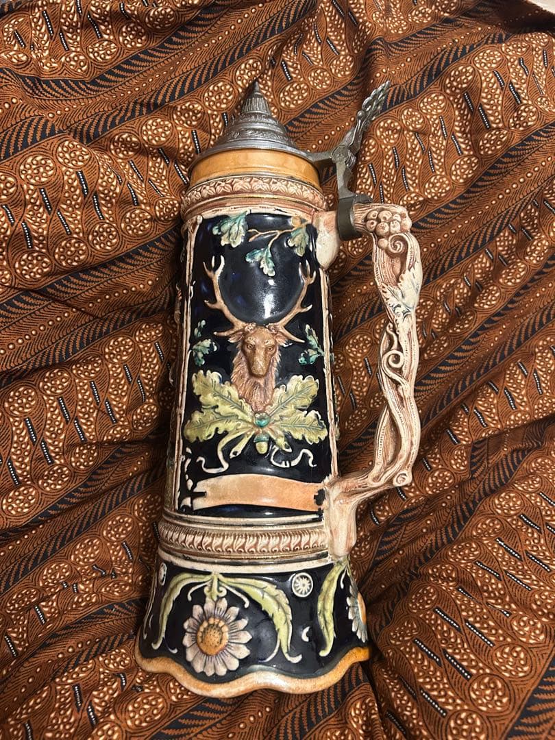 希少レトロ　陶器製ビールジョッキ