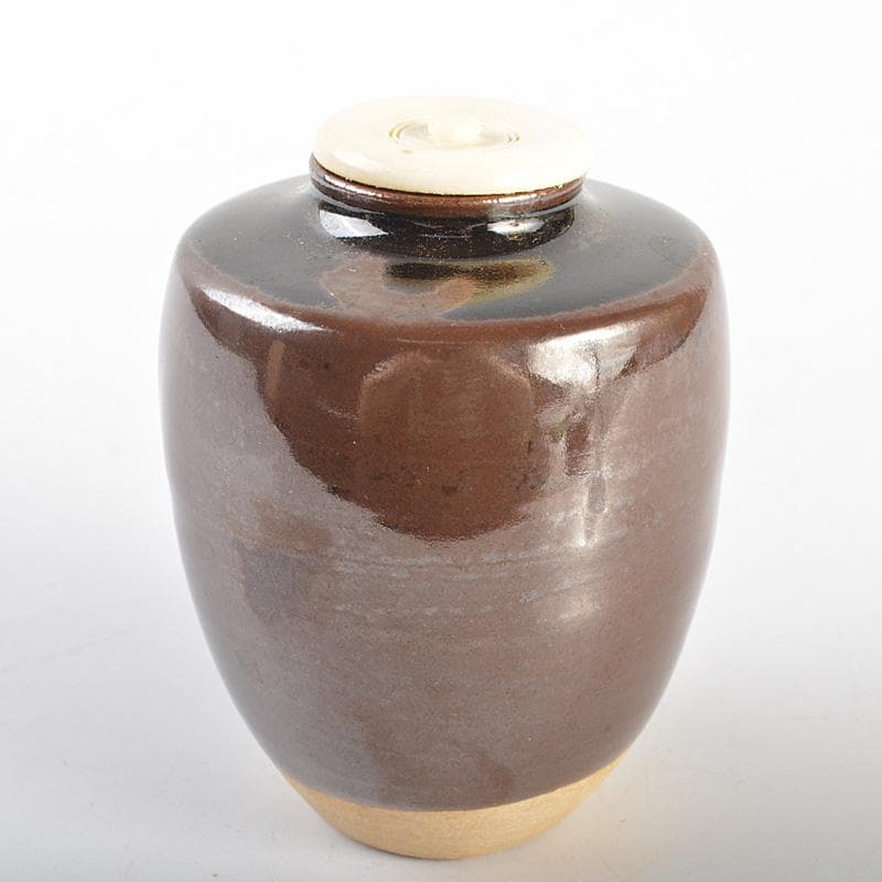 茶道具　玉領作　茶入　仕覆付　共箱　V　R6891