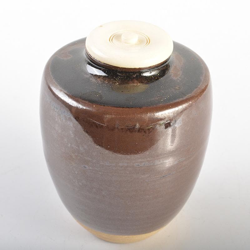 茶道具　玉領作　茶入　仕覆付　共箱　V　R6891