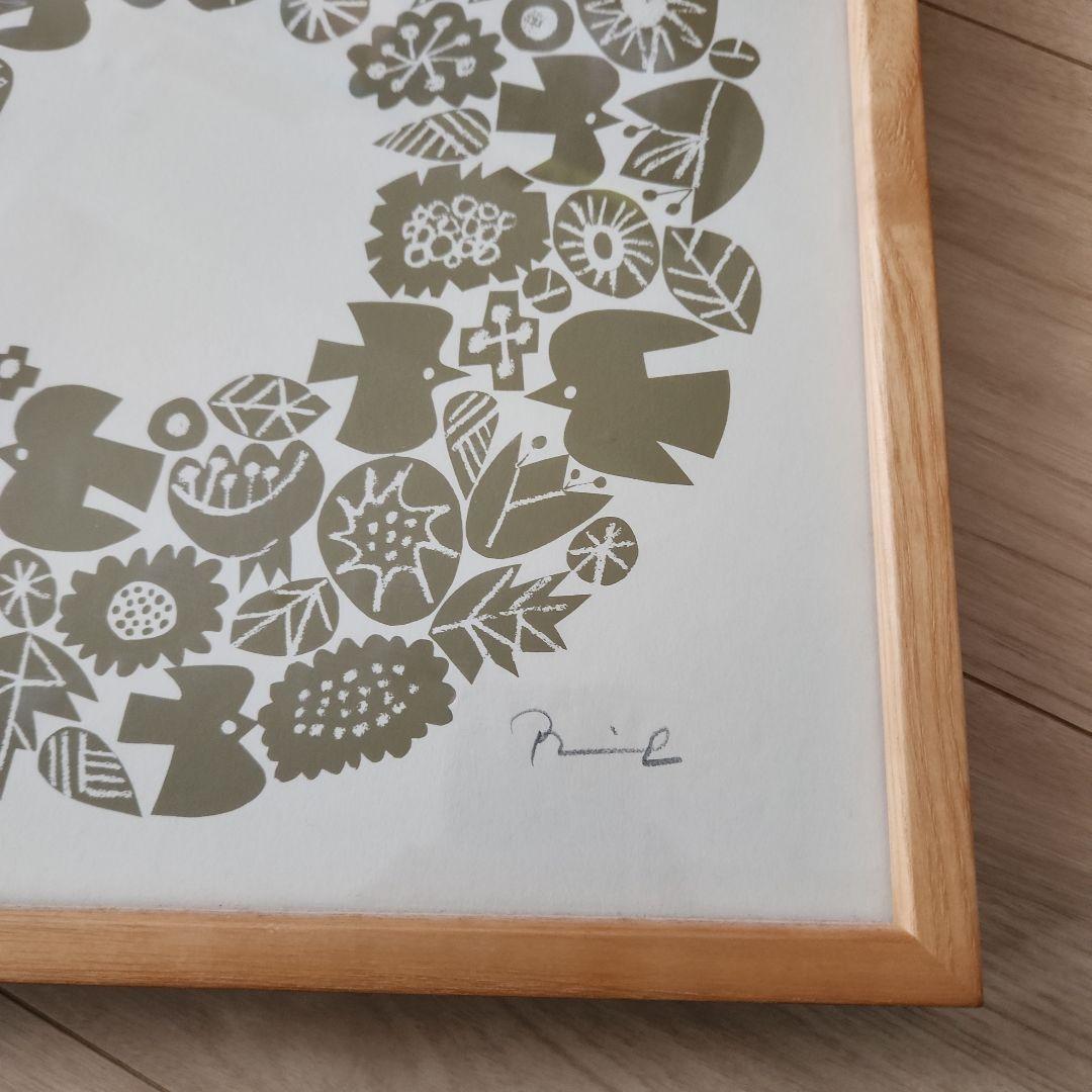 バーズワーズ　額付きシルクスクリーン