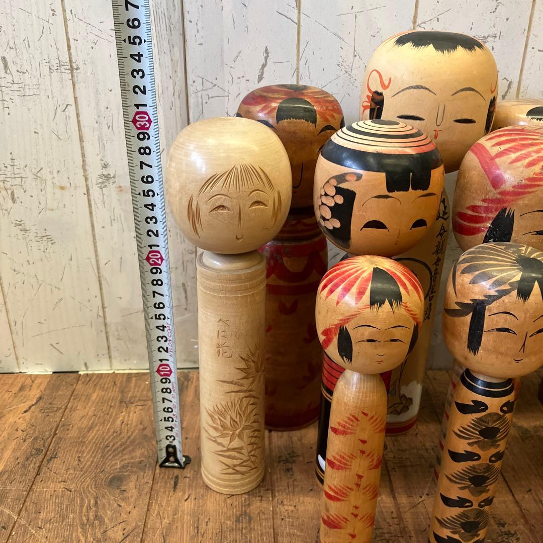 昭和レトロ 木製 こけし 小芥子 14体セット まとめ売り 日本人形 伝統工芸