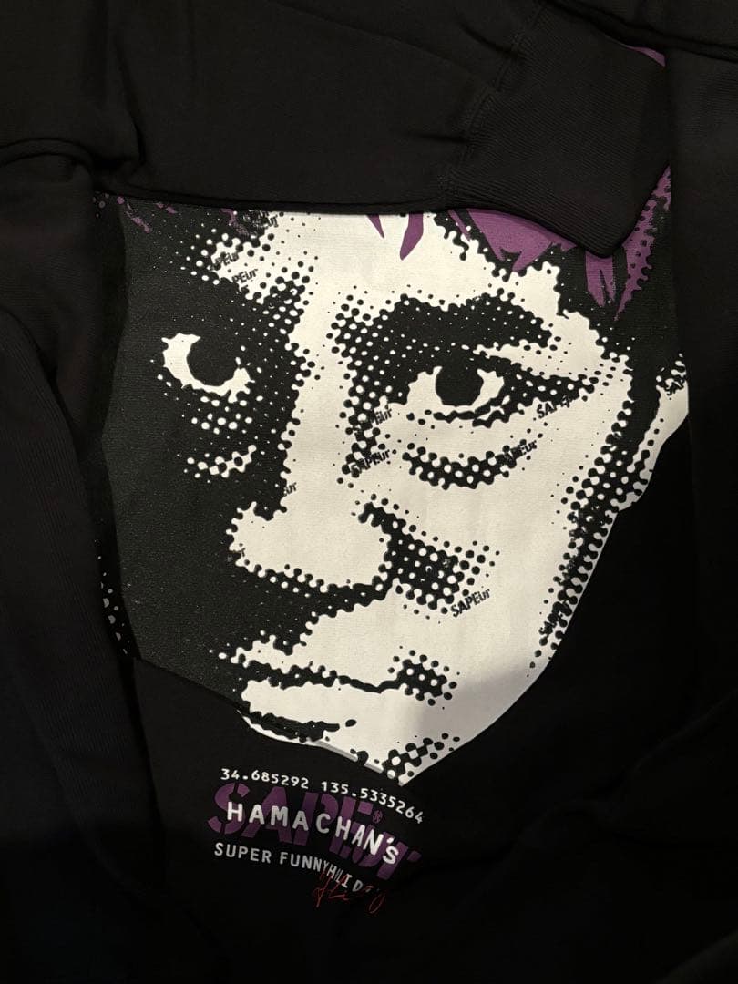 SAPEur 浜田雅功 サプール 浜ちゃんの休日ライブ パーカー ブラック　紫