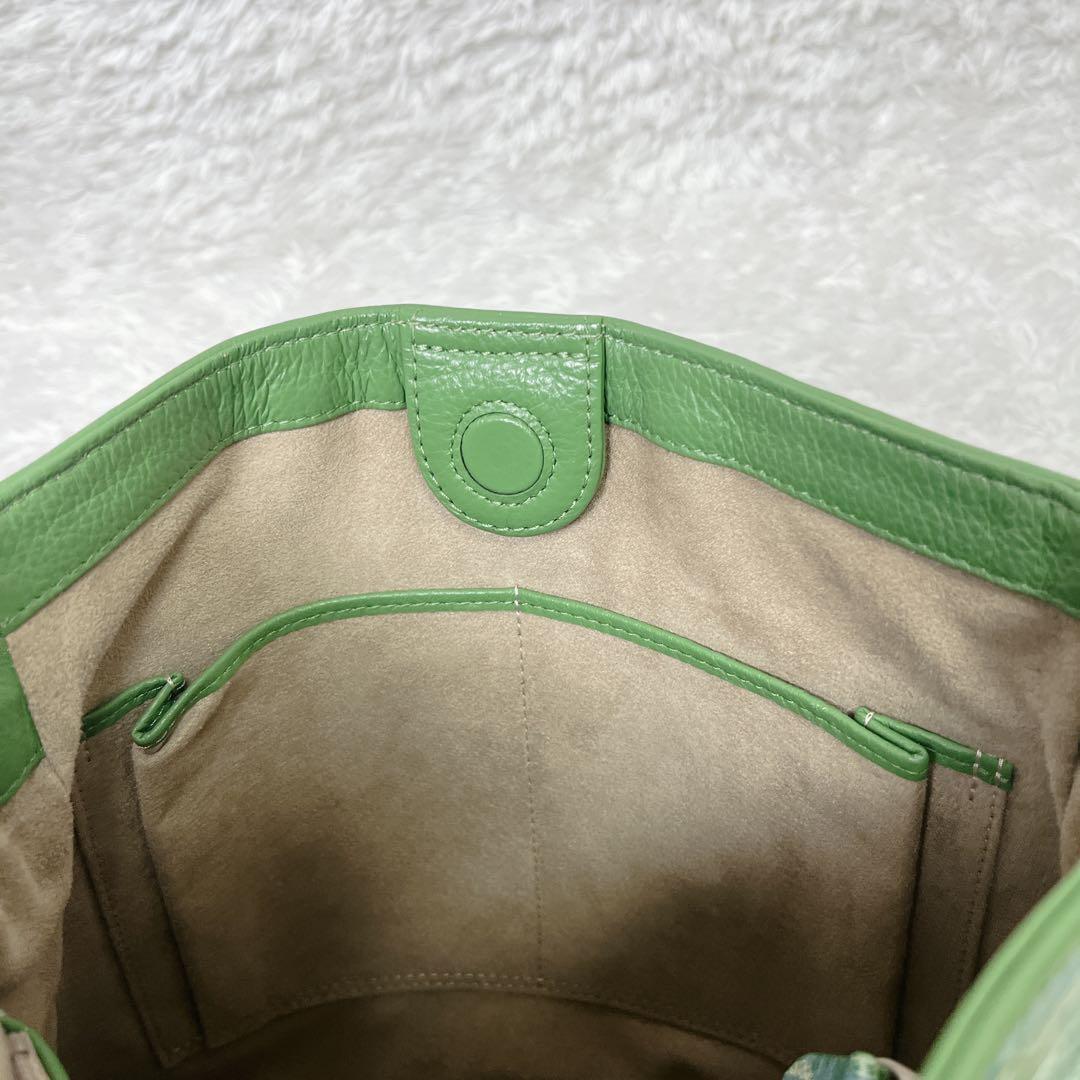 ナチュラルエッセンス　パイソン　JRA ショルダーバッグ　グリーン　エキゾチック