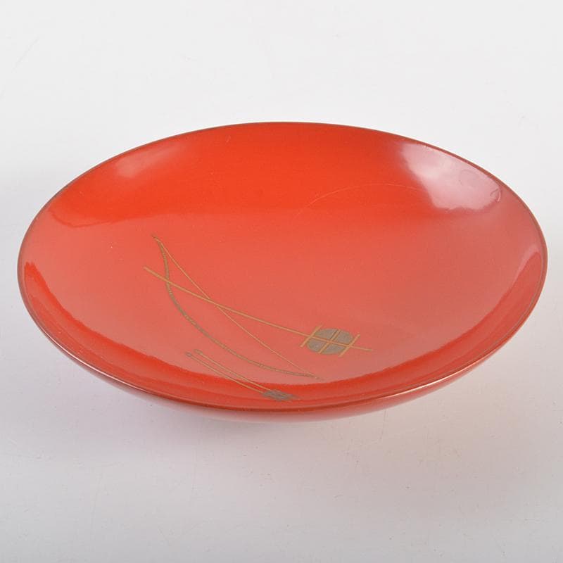 茶道具　塗師　中村宗哲作　朱塗　端午蒔絵　盃　共箱　M　R6976