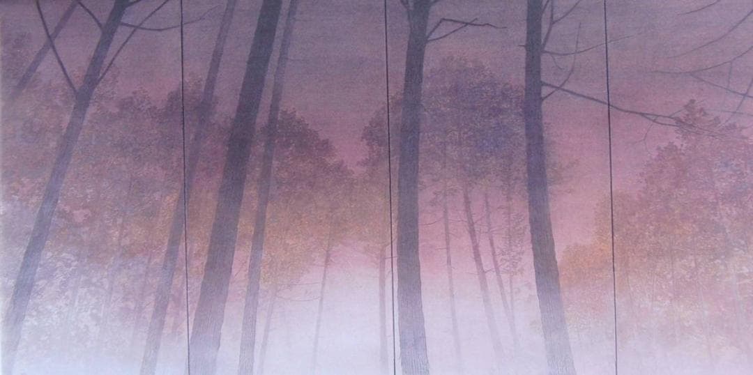 手塚雄二、【夕霧】、希少な額装用画集より、新品額装付