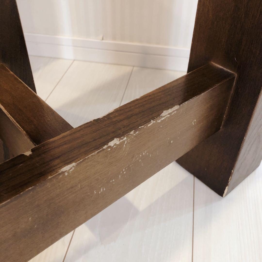 一枚板 ダイニングテーブル用 木製脚 ダークブラウン