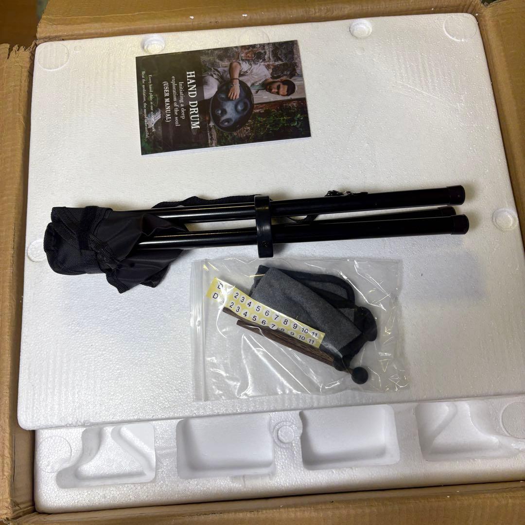 新品 ハンドパン 9音 Dマイナー スチール製 バッグ&スタンド付 55cm